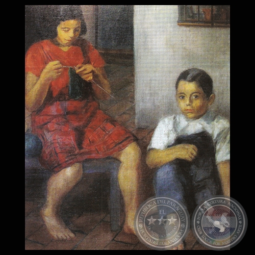RETRATO COSTUMBRISTA - Óleo de MODESTO DELGADO RODAS